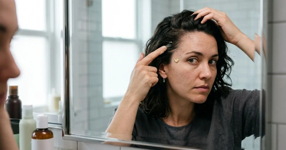 Bolinhas na testa podem ter relação com produtos usados no cabelo