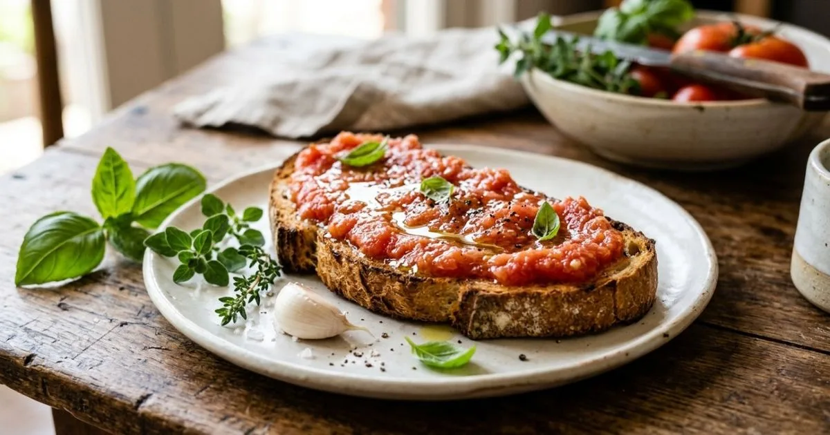 Pan con tomate: a técnica que deixa o pão crocante e o tomate sem casca