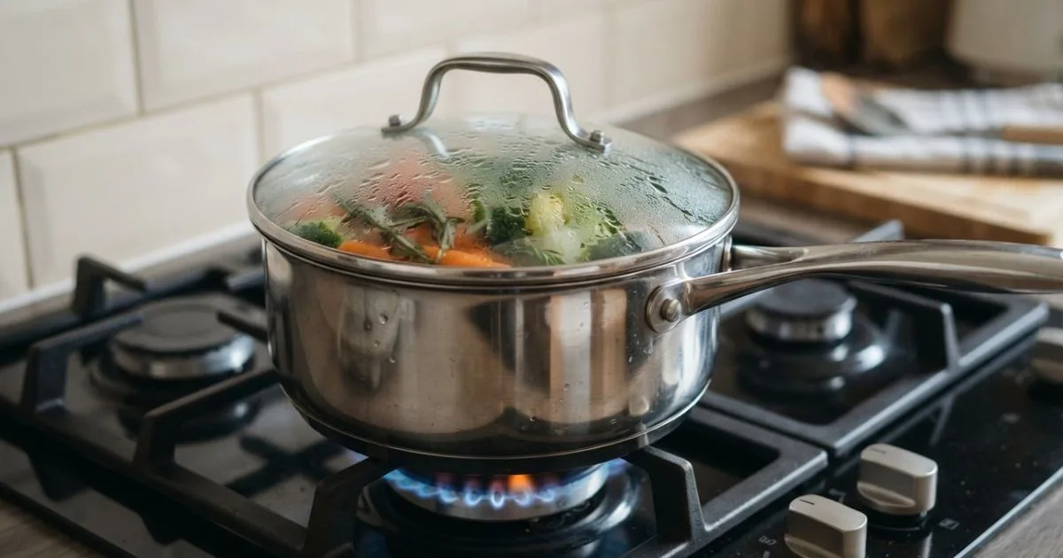 Tampa e fogo baixo ajudam a controlar calor e vapor no preparo