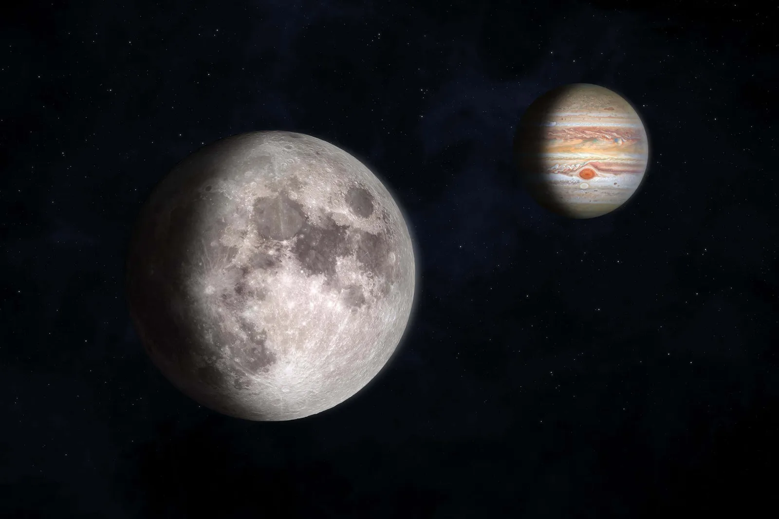 Brasil verá Lua e Júpiter próximos antes do amanhecer, mas não a ocultação