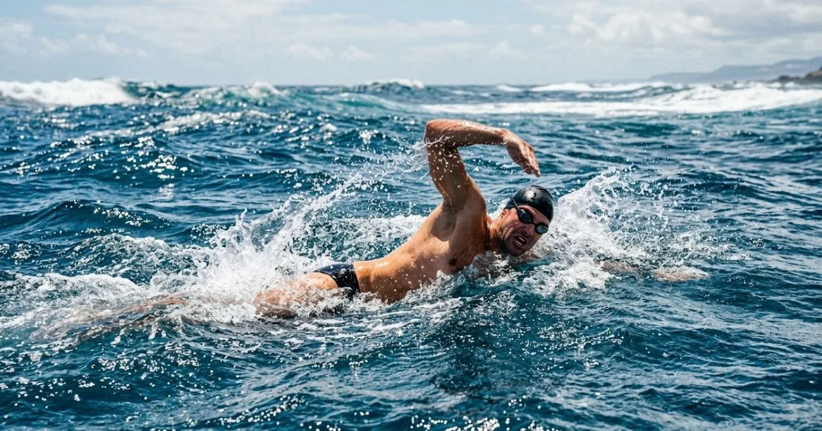 Spyros Chrysikopoulos cruza o Canal de Otranto em maratona aquática sem descanso