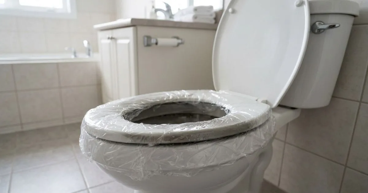 Filme plástico no vaso tem função limitada durante a limpeza