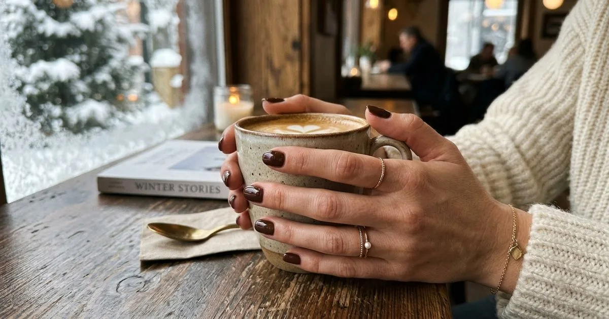Marrom chocolate ganha espaço nas unhas durante o inverno de 2026